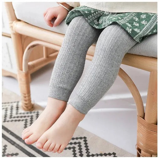 New Baby Leggings Girls Solid Color Leggings Knitwear Girls Leggings Ribbed Legging