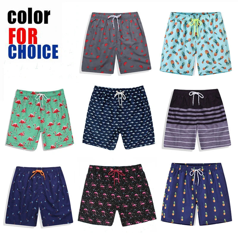 DATIFER Summer Men Beach Print Shorts Surfing Swimwear Fitness Workout Trunks Male Sportswear With Pockets Pants