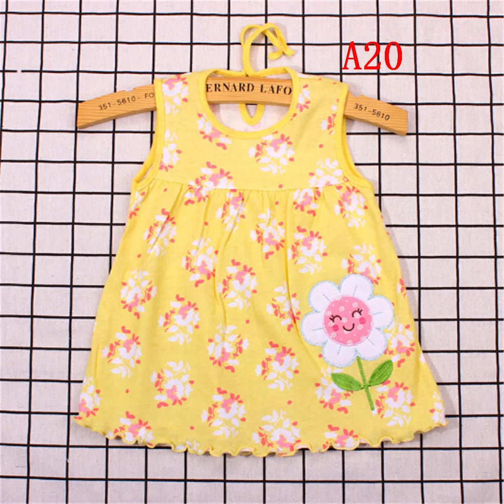 0-24M New borns Cotton Flower Sleeveless Dresses Baby Girls Summer Multi Pattern Clothes Kids Princess Dress for 0-2Y Children