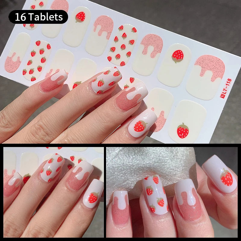 Full Cover Nail Stickers Fashion Nail Polish Nail Decoration Sparkling Glitter Self Adhesive Manicure Designer Nail Art Sticker