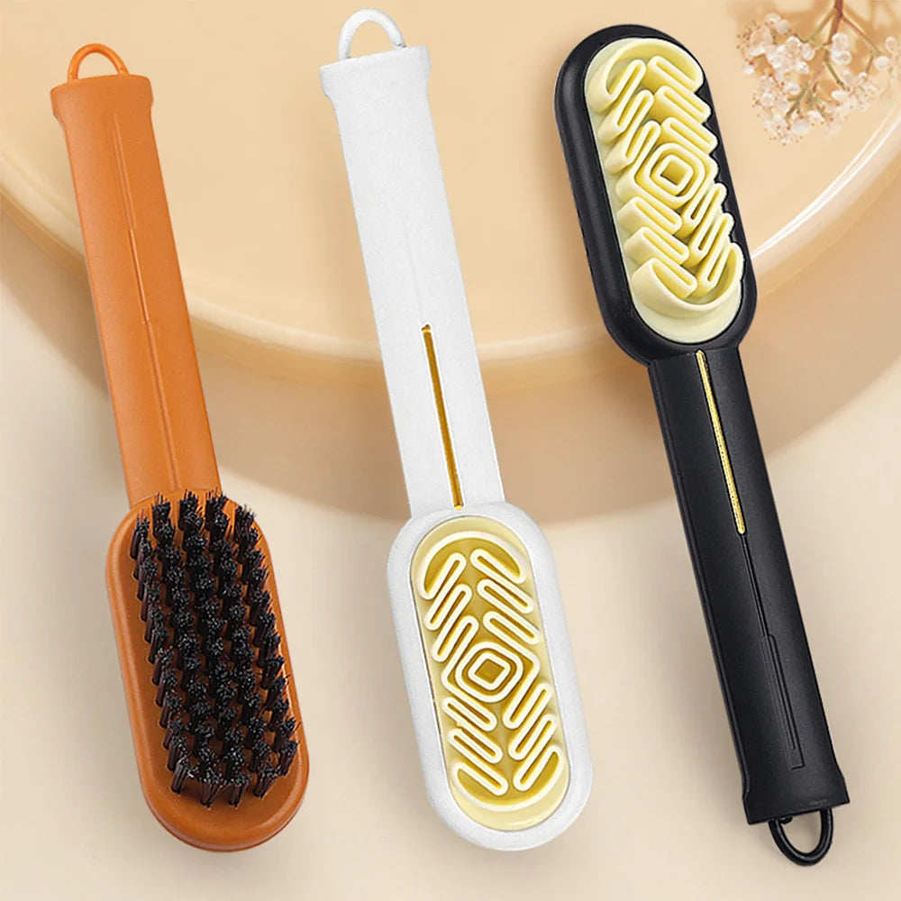 2 Sided Long Handle Suede Cleaning Brush Shoe Brush Sneakers Cleaner Shoes Stain Dust Boot Cleaner Stain Removal Rubber Brush