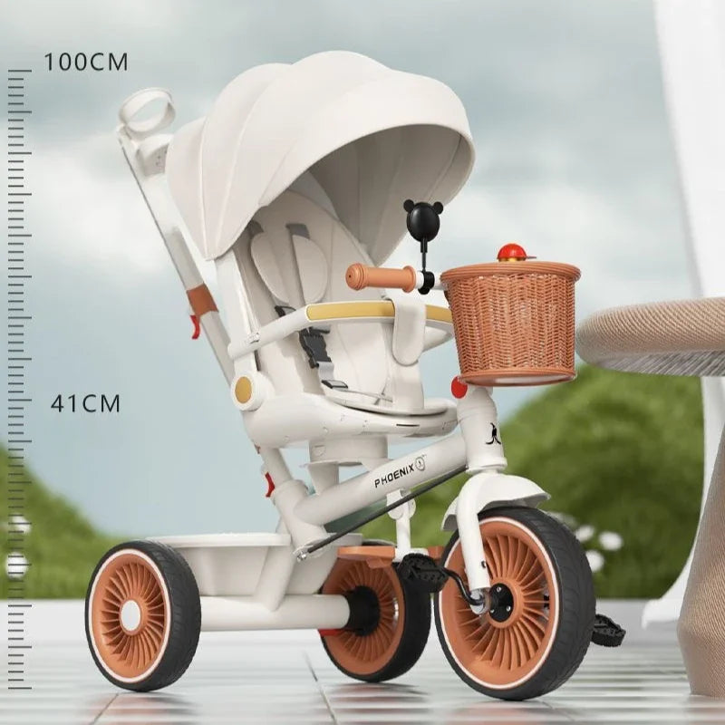 Hand-pushed children's tricycle three-wheeled baby stroller Lightweight children's bicycle Multi-purpose children's bicycle