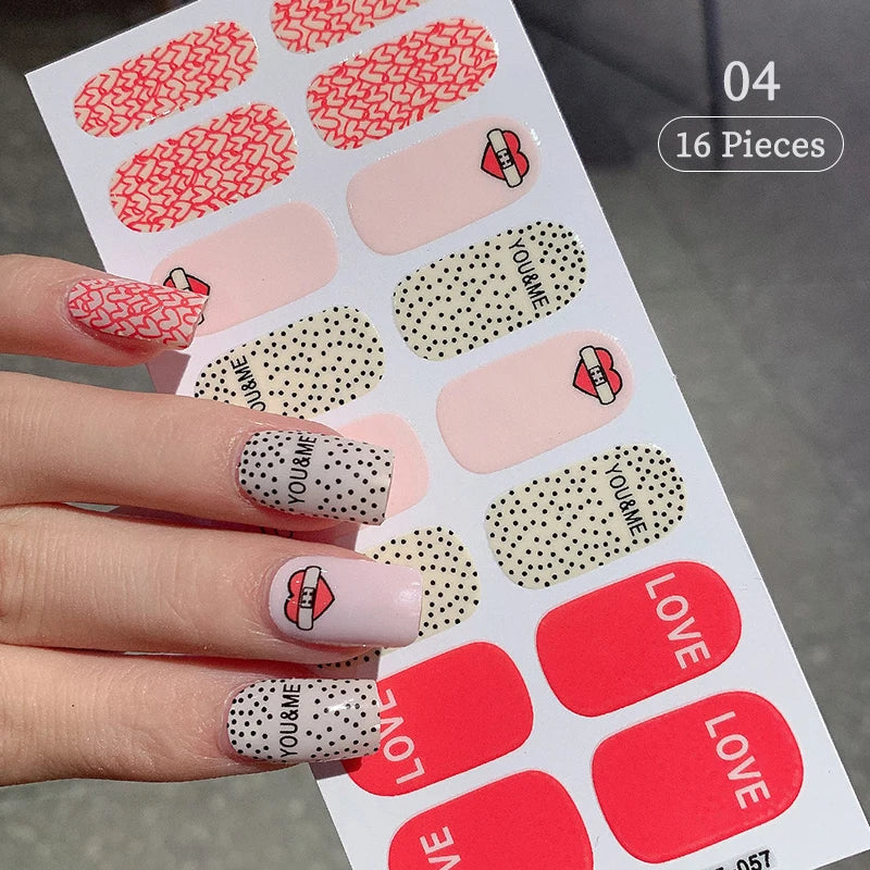 Full Cover Nail Stickers Fashion Nail Polish Nail Decoration Sparkling Glitter Self Adhesive Manicure Designer Nail Art Sticker