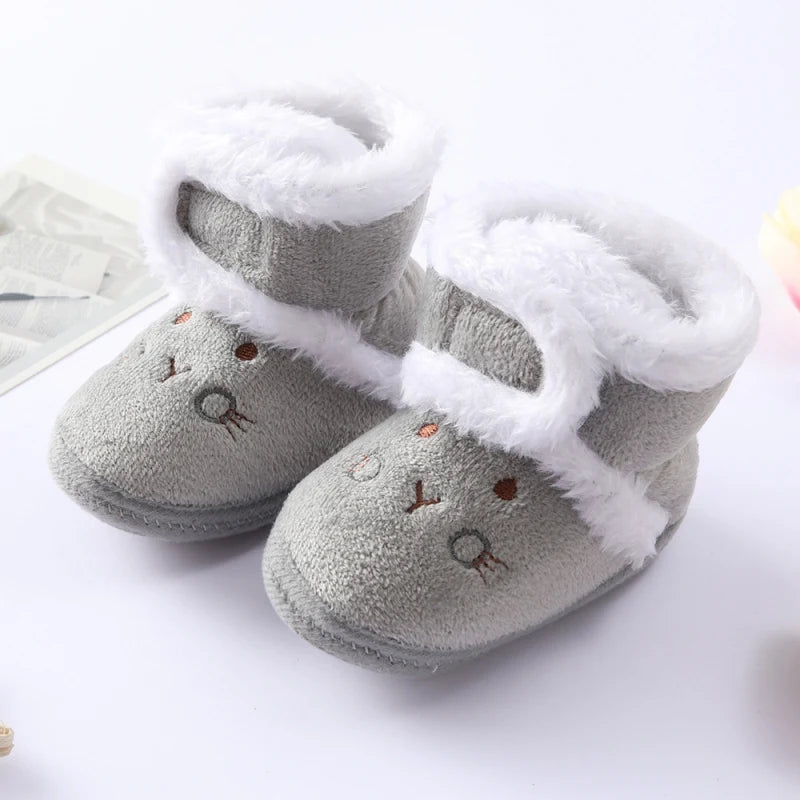 Snow Boots Baby Toddler Soft Sole Plus Velvet Warm Newborn First Walkers Infant Comfortable Walking Shoes