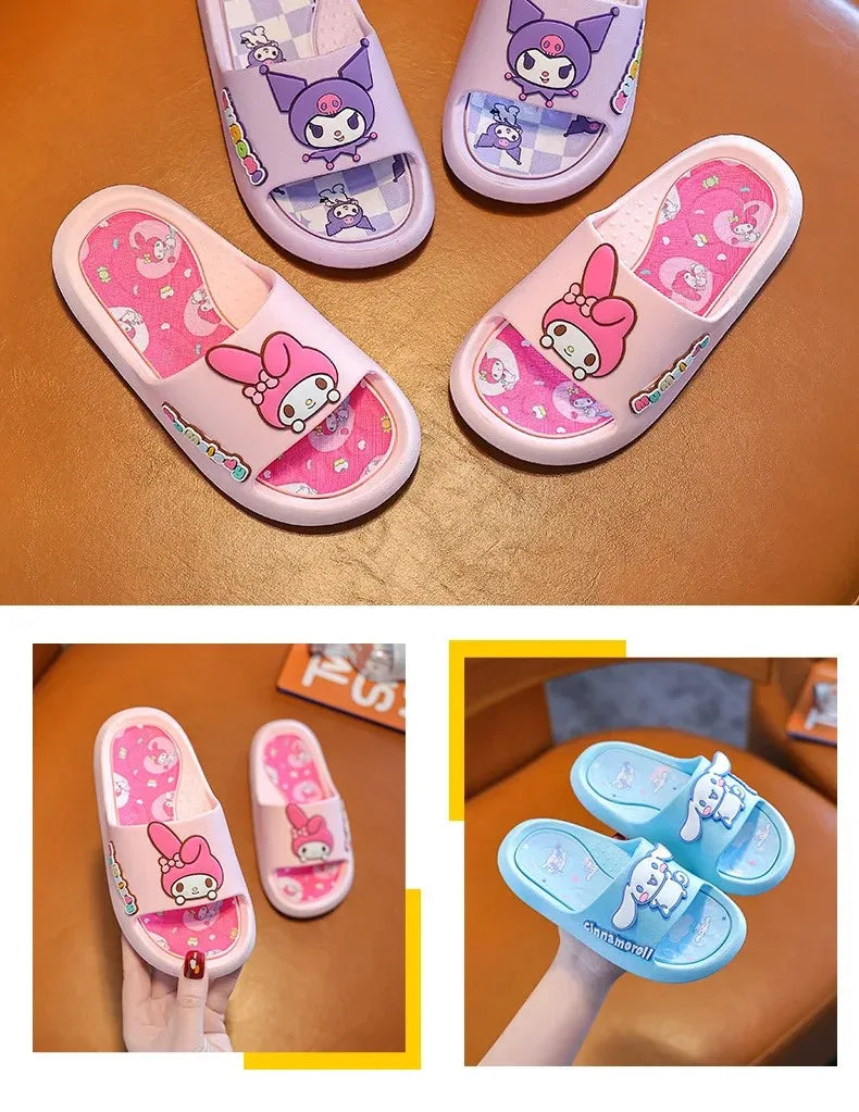 Sanrio Authorization Kuromi Children's Slides Summer Girls Indoor Non-slip Melody Baby Home Boys' Slippers Cute Outdoor Sandals