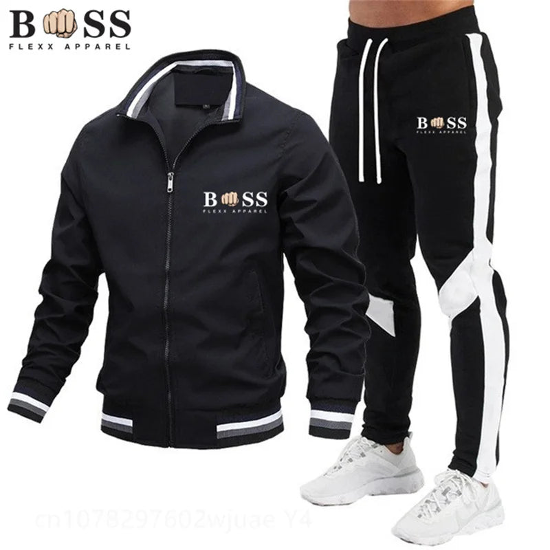 New Mens Tracksuits 2025 Men Sets Sweatshirt+sweatpants Tracksuit Zipper Stand Collar Sports Suit Jogging Fitness Men Clothing