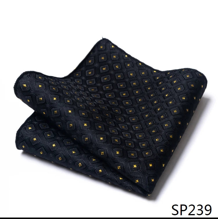 High Grade Brand Silk Kerchief Man Dark Blue Striped April Fool's Day Fit Formal Party Pocket Square Handkerchiefs Suit Hanky