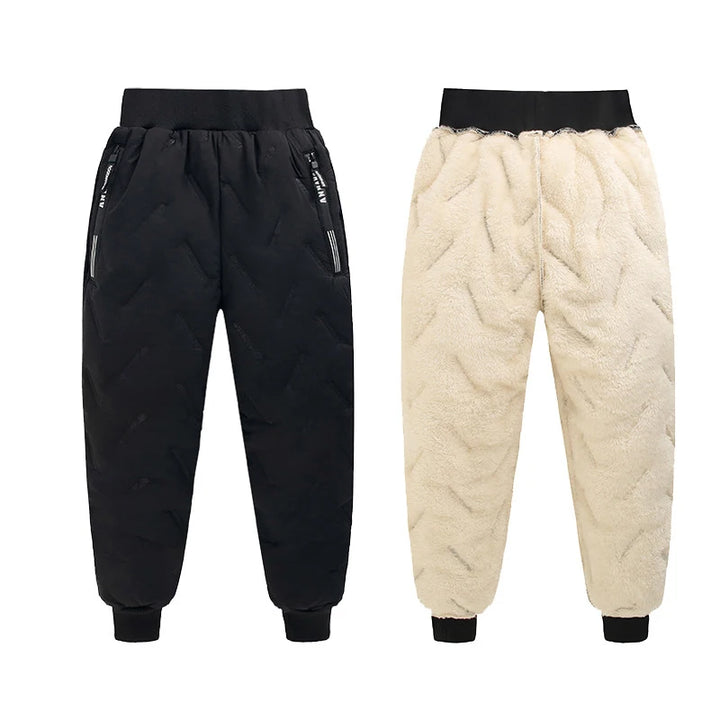 Children's Cotton Pants Winter Boys Thickened Trousers Teen Boys Cotton Lamb Wool Warm Cotton Pants Boys' Plush Casual Pants