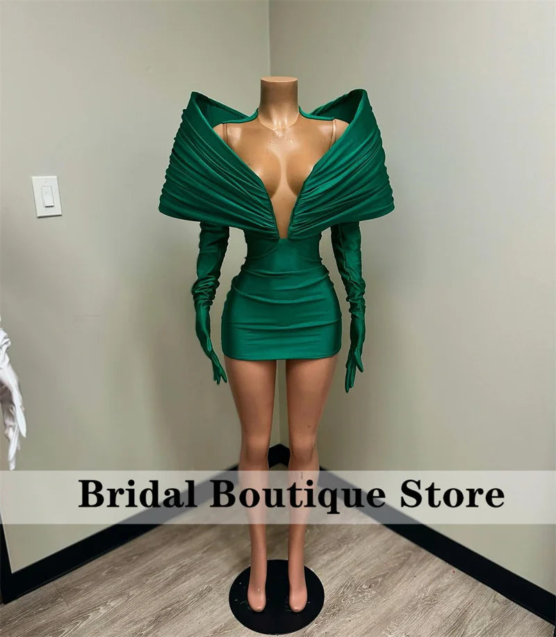 Stunning New Arrival 2024 Red Prom Gown With Two Gloves Off Shoulder Birthday Party Cocktail Dresses Robe De Bal Customized