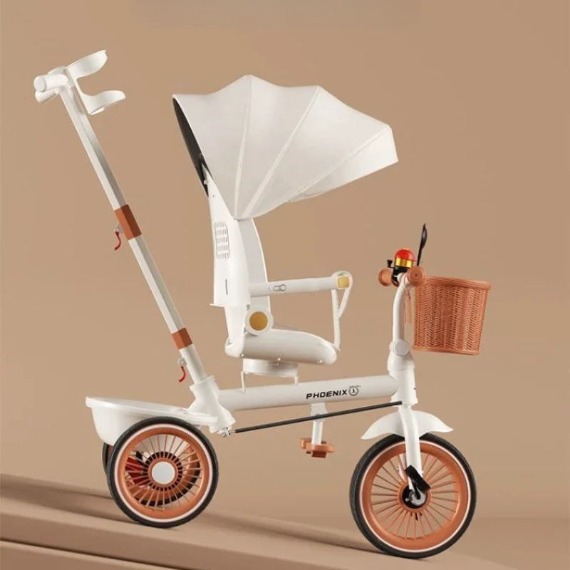 Hand-pushed children's tricycle three-wheeled baby stroller Lightweight children's bicycle Multi-purpose children's bicycle