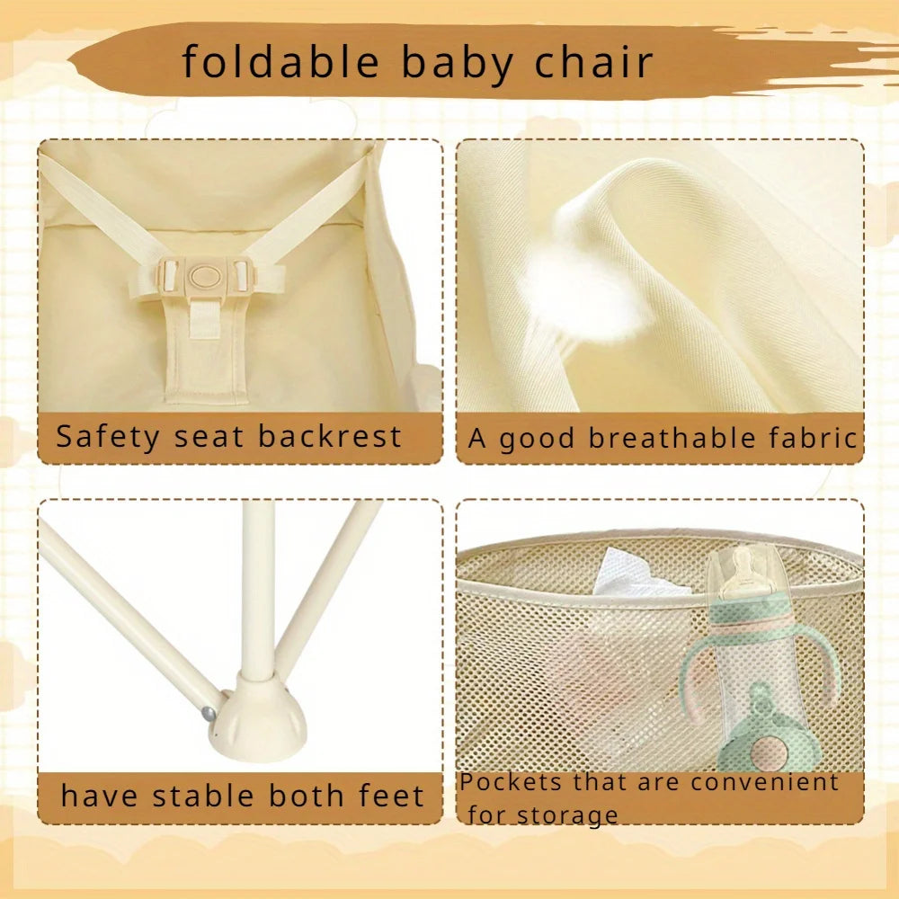 Stylish and Durable High Chair with Adjustable Footrest and Detachable Cushion for Comfortable Feeding, Perfect for Growing Babi