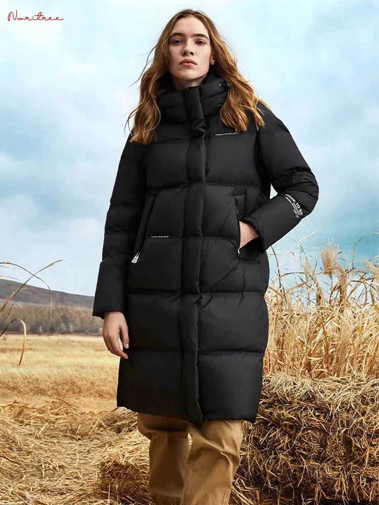 Thicker Warm Duck Down Coat Winter Fashion Hooded Fluffy Down Parkas Coats Was Thin Down outerwear wy1841