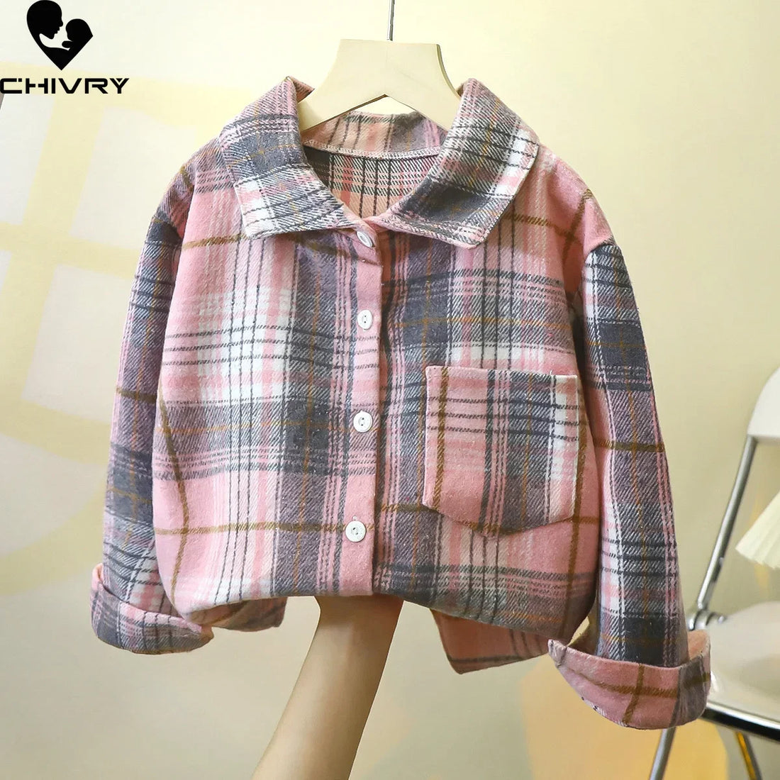 Boys Classic Plaid Striped Shirts Coat New 2024 Spring Autumn Vintage Kids Baby Long Sleeve Lapel Casual Shirt Tops Clothing