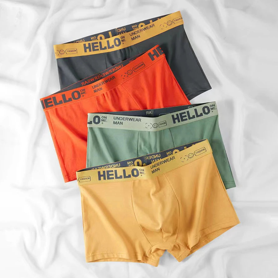 4Pcs Boxer Shorts Men's Underwear Sexy Panties Cotton Boxers Man Underpants Male Shorts Homme U Convex Lingerie Free Shipping