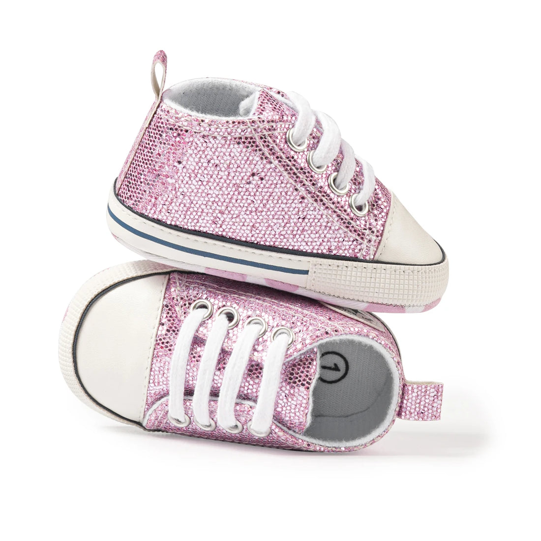 Newborn Baby Shoes Classic Sequins Canvas Shoes Cotton And Anti-slip Infant Casual Sneakers First Pair of Toddler Shoes 0-18M