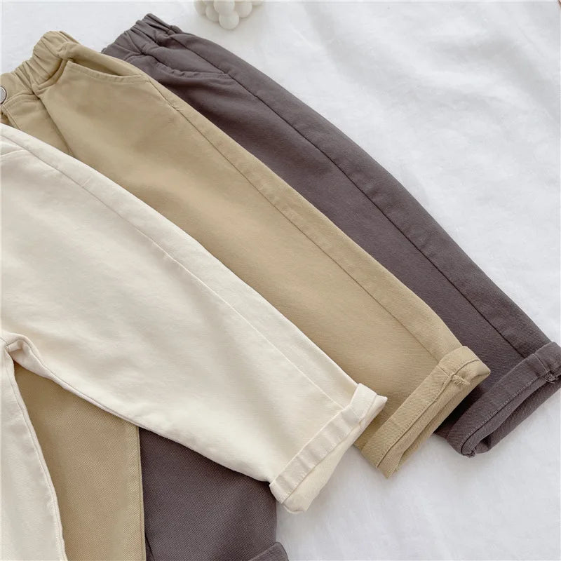 Autumn Boys Casual Pants Children Harem Pants Summer Girls Loose Solid Color Sport Trousers Kids Fashion Clothes 2-8 Years Old