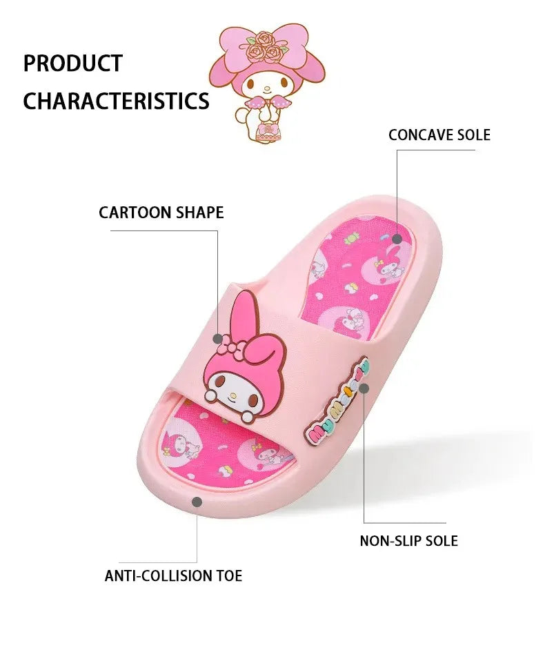 Sanrio Authorization Kuromi Children's Slides Summer Girls Indoor Non-slip Melody Baby Home Boys' Slippers Cute Outdoor Sandals