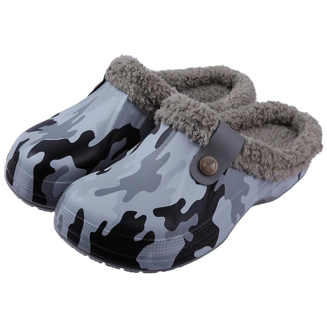 Crestar Women and Men Fur Lined Clogs Memory Foam Warm Fuzzy Slippers New Winter Waterproof Indoor Outdoor Comfortable Slippers