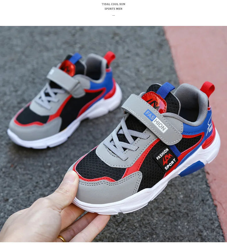 Kids' Sneakers Children Casual Sports Shoes for Boys Breathable Summer Mesh Kids Hook&Loop Students Girls School Running Shoes