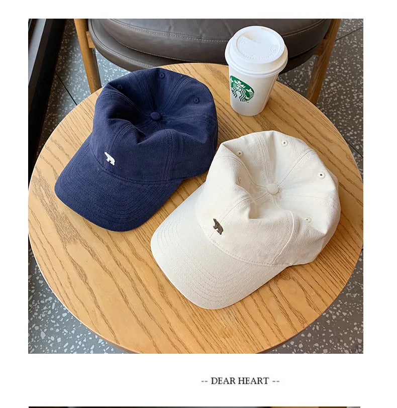 Stylish Bear Embroidered Baseball Cap Sun Protective Breathable Adjustable Ideal Casual Hat Men Women Unisex Baseball Cap