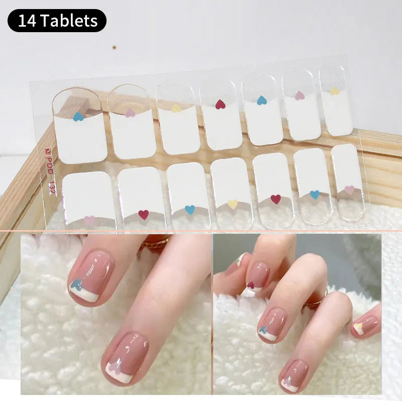 Full Cover Nail Stickers Fashion Nail Polish Nail Decoration Sparkling Glitter Self Adhesive Manicure Designer Nail Art Sticker