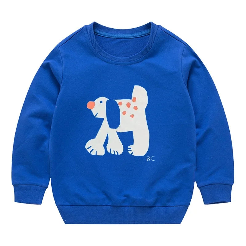 2024 New Autumn Boys Sweatshirts Cotton Kids Hoodies Casual Cartoon Printting Shirts Baby Boy Clothing 2-7 Years Children Tops