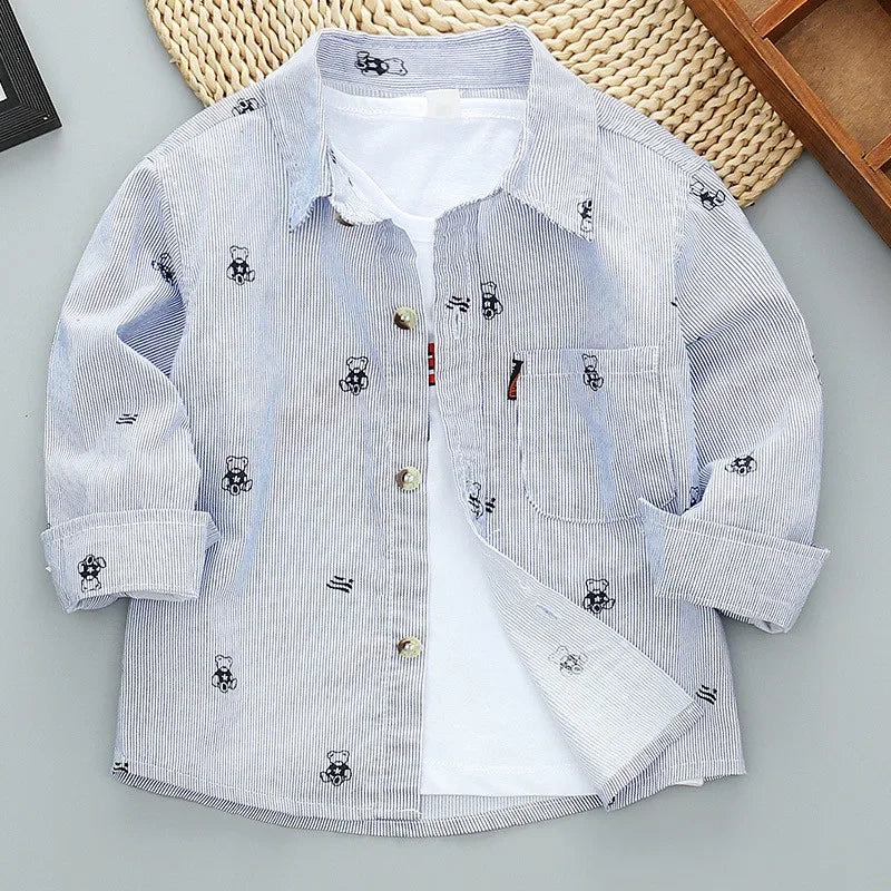 2023 Spring Baby Boys Shirts Kids Cotton Clothes Children Long Sleeve Plaid Shirt Autumn Toddler Girls Casual Shirts Tops 2-11Y