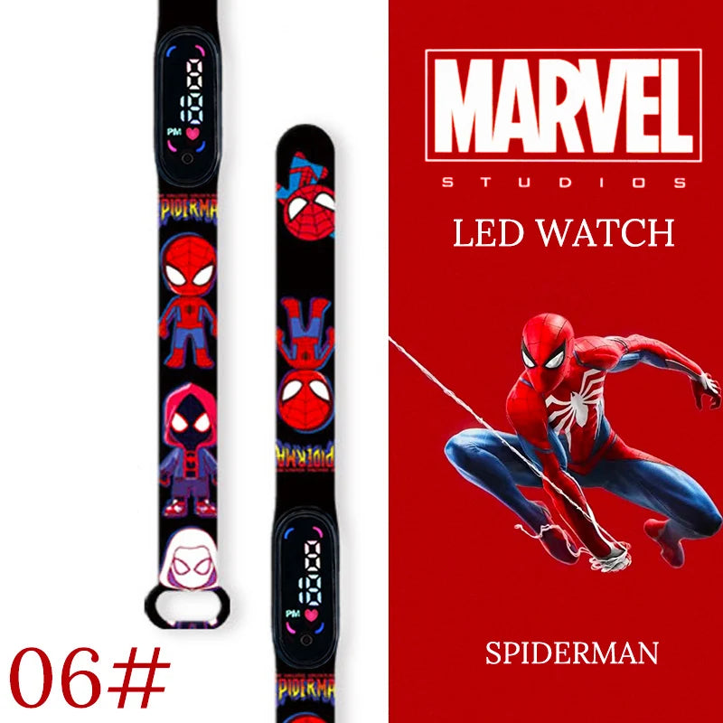 MINISO Spiderman Kid's Watches Men Sport Wristband Bracelet Waterproof Children Digital Watch Boys LED Clock relogio montre