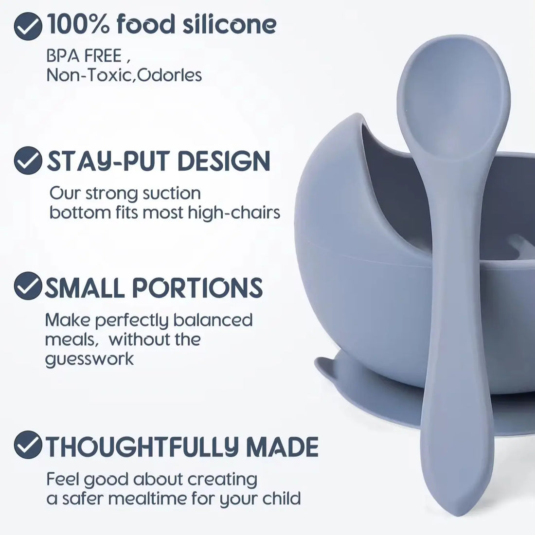 2PC Silicone Sucker Bowl Feeding Tableware for Infant and Young Training Learning To Eat Bowls and Baby Supplementary Food Bowls