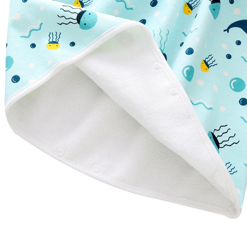 Cotton Diaper Skirt for Kids 0-12Y Waterproof Urine Reusable Pants with Cartoon Pattern Anti-Side Leakage Breathable Diaper