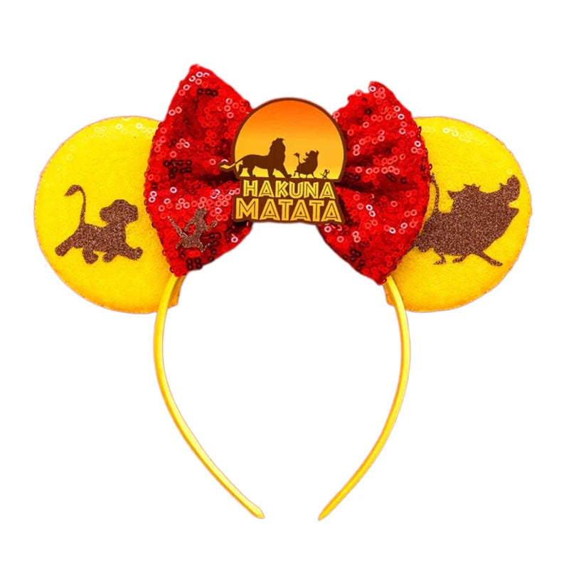 2023 New Style Mickey Minnie Ear Headband Sequin Bows Girl Adult Kids Halloween Party Cosplay Hair Accessories Princess Hairband