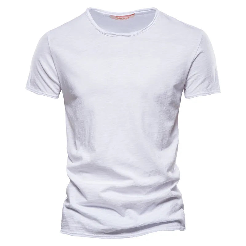 AIOPESON 100% Cotton Men T-shirt V-neck Fashion Design Slim Fit Soild T-shirts Male Tops Tees Short Sleeve T Shirt For Men