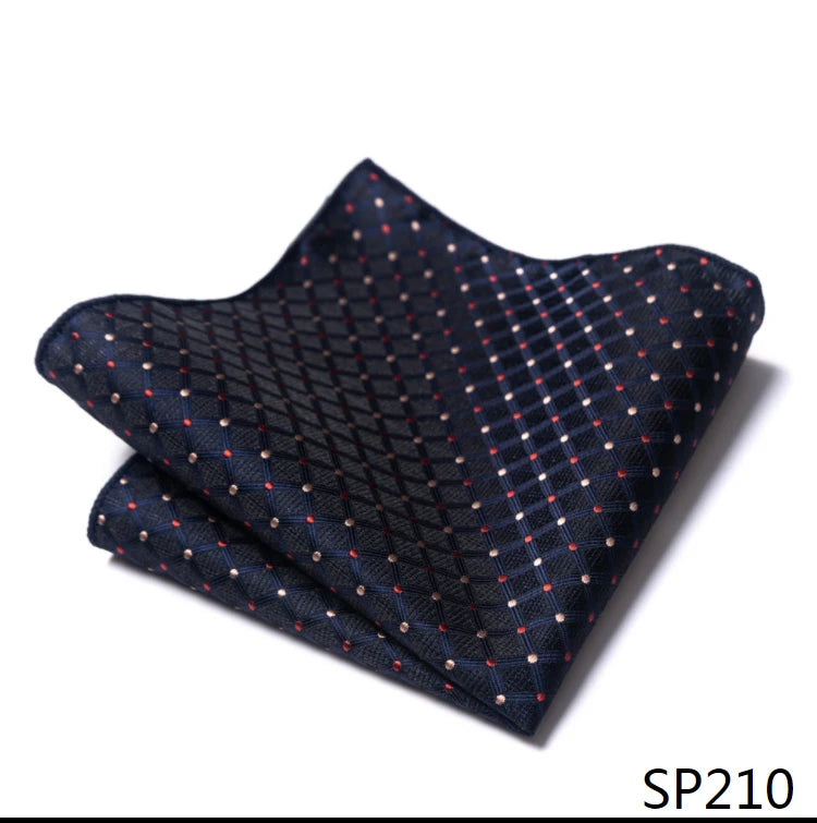 High Grade Brand Silk Kerchief Man Dark Blue Striped April Fool's Day Fit Formal Party Pocket Square Handkerchiefs Suit Hanky