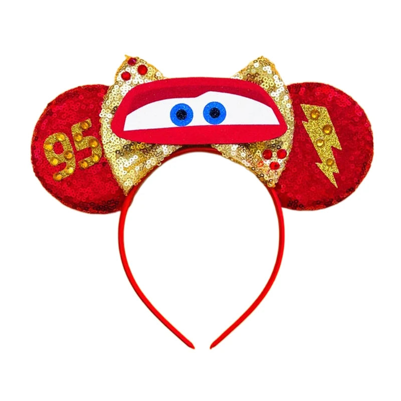 2023 New Style Mickey Minnie Ear Headband Sequin Bows Girl Adult Kids Halloween Party Cosplay Hair Accessories Princess Hairband