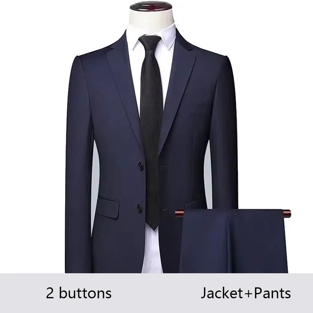 High Quality Wedding Suits For Men Elegant Blazers Set 3 Pieces Formal Classic Jackets Vest Pants Full Coats Luxury 2024 Costume