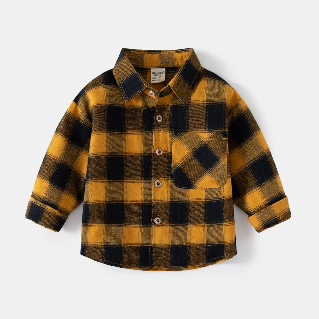 New Children's Clothes 2024 Kids Shirts With Collar Boys' Cotton Long Sleeved Baby Clothing Casual Top Plaid Blouse for Boy 2-7Y