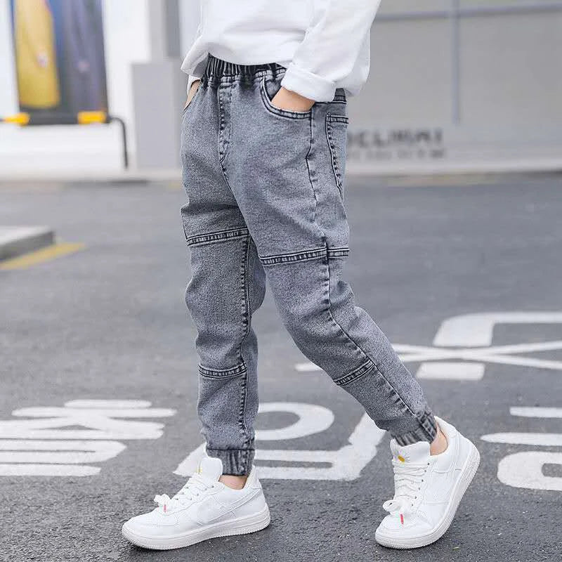 IENENS Kids Boys Jeans Baby Clothes Classic Pants Children Denim Clothing Infant Boy Casual Bowboy Bottoms Trousers  4-11 Years