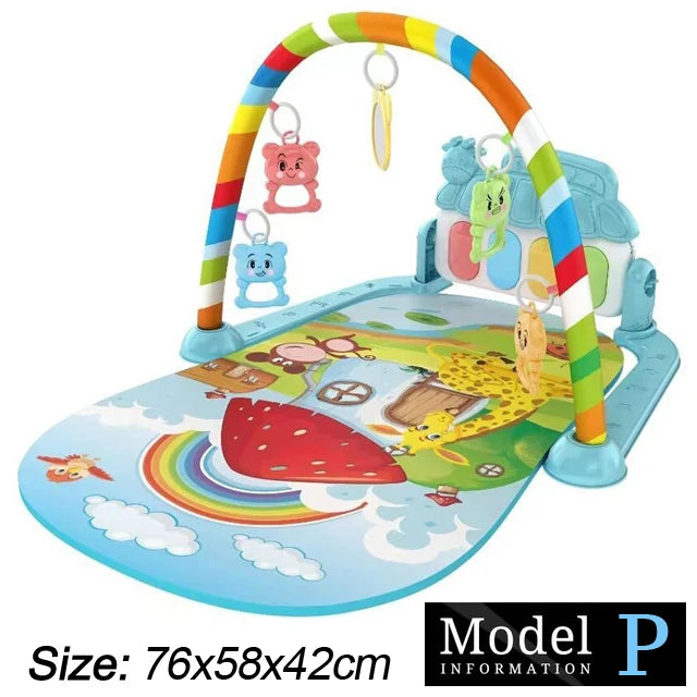 Baby Fitness Stand Music Play Gym Activity Toys Newborn Piano Crawling Blanket Pedal Game Pad Early Education 0-36 Months Gifts