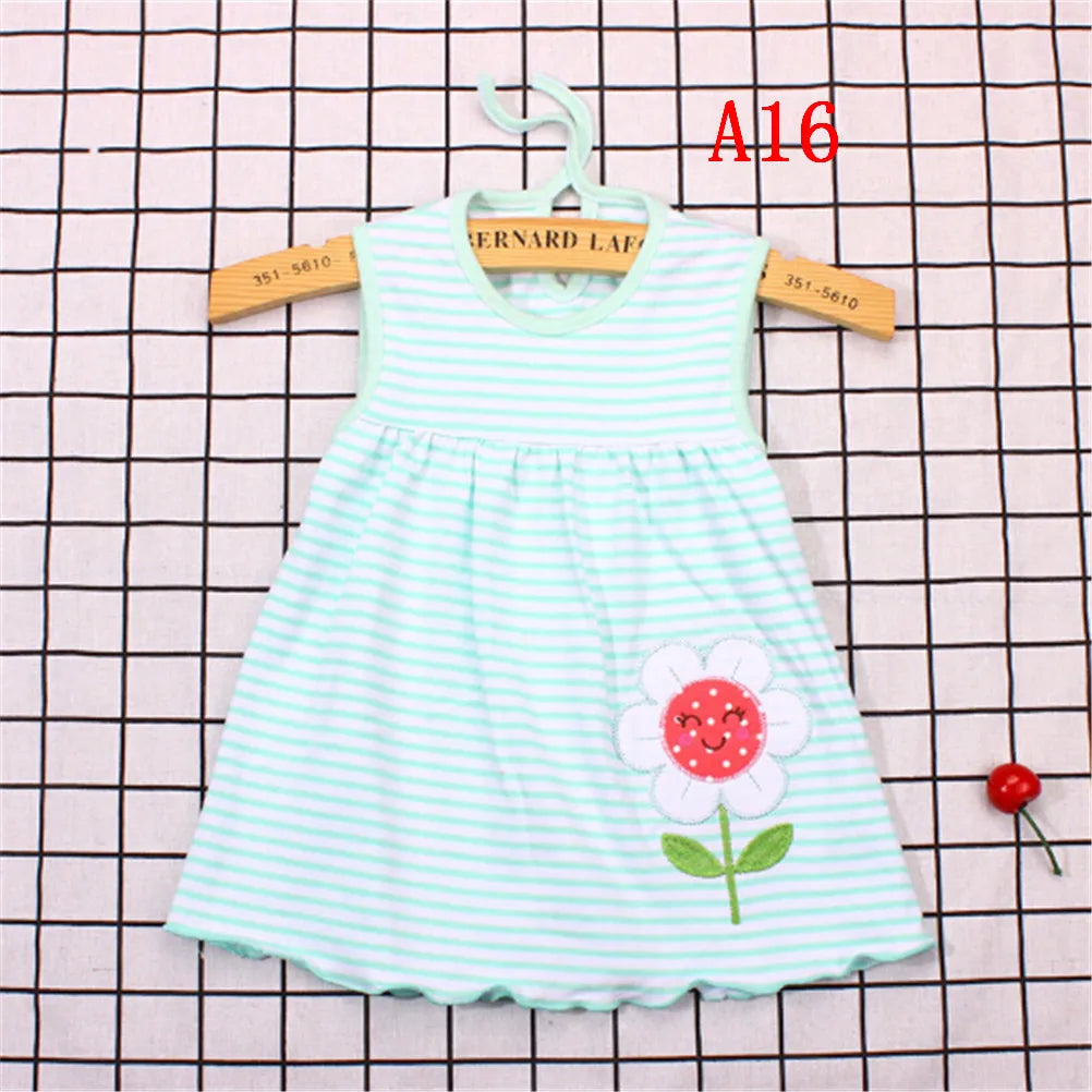 0-24M New borns Cotton Flower Sleeveless Dresses Baby Girls Summer Multi Pattern Clothes Kids Princess Dress for 0-2Y Children