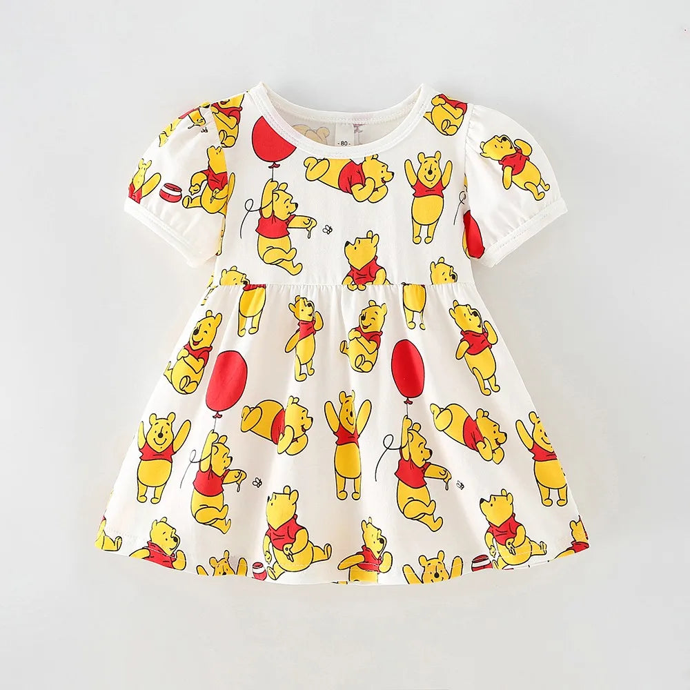 Cartoon Small Pig Baby Dress Girl Clothing Summer New Fashion Kids Dresses Short Sleeved Toddler Costume Disney Child Dress