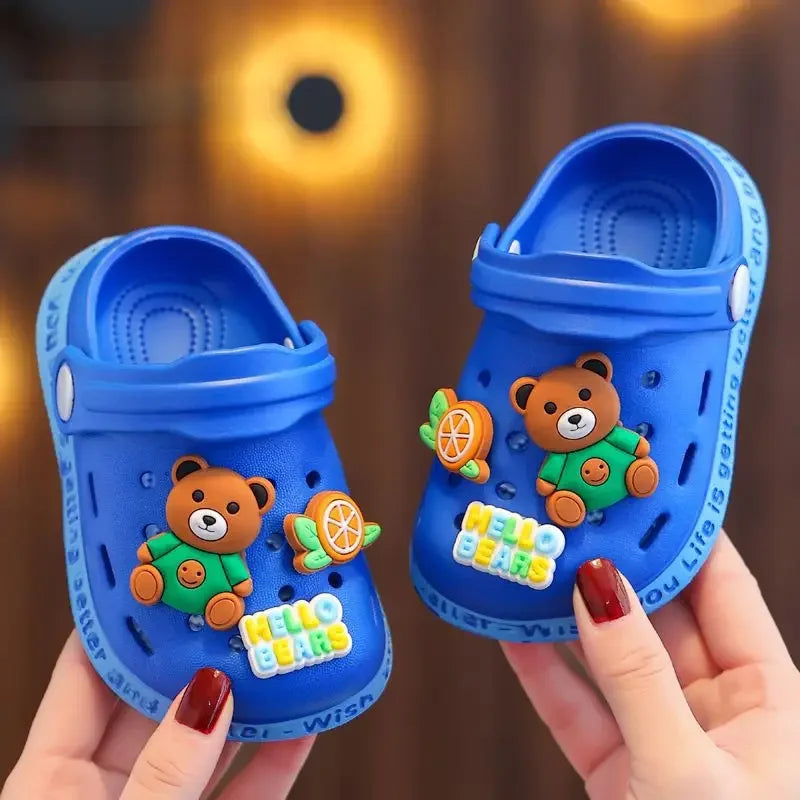 Children's Slippers Cute Cartoon Girls Boys with Soft Soles Baby Bags Perforated Shoes Home and Baby Sandals