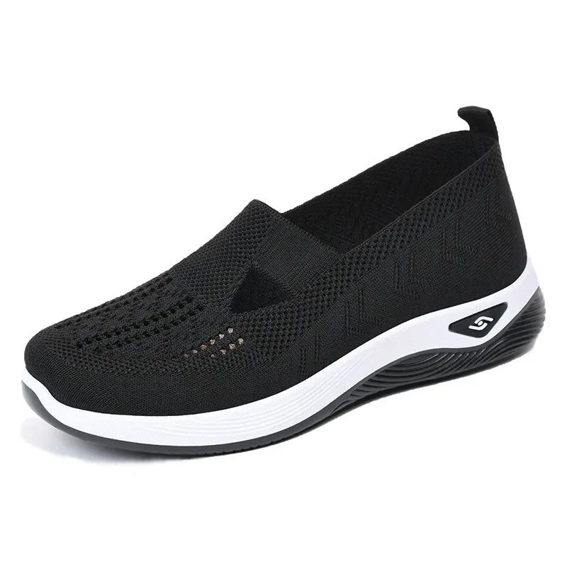 Women's Spring/Summer New Breathable and Comfortable, Mom's Single Shoes, Soft Sole, Casual Mesh Hollow Women's Shoes