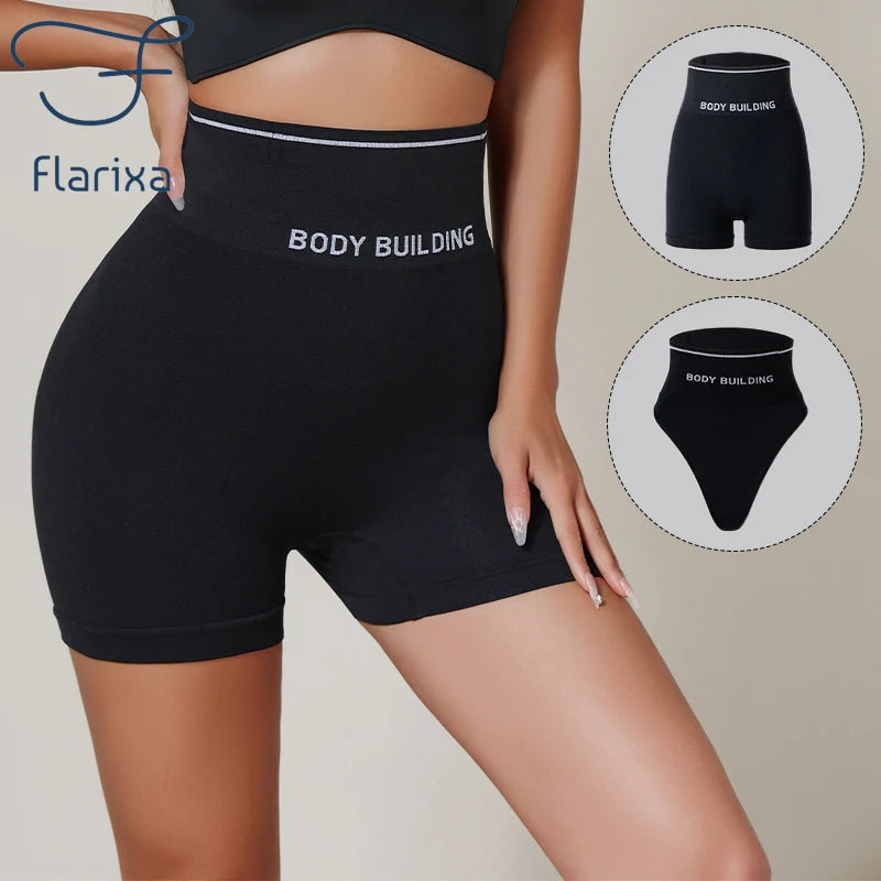 Flarixa Women Seamless Tummy Control Safety Shorts Panties Shaperwear Panty Girdle High Waist Shaping Thong Body Building Shapes