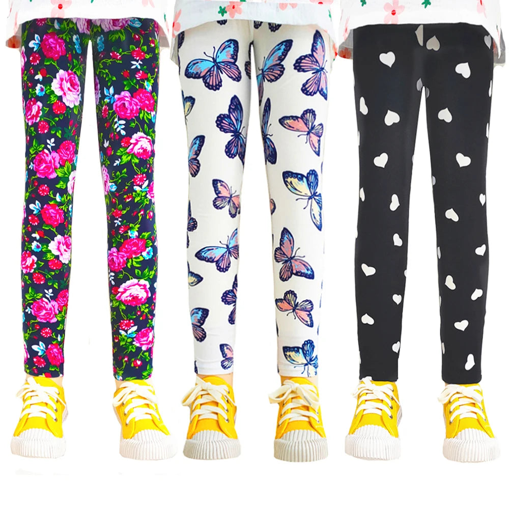 Girls Leggings Summer Kids Print Pants Babys Girls Skinny Leggings Children Girl Slim Elasticity Trousers Pencil Pants 2-13 YEAR