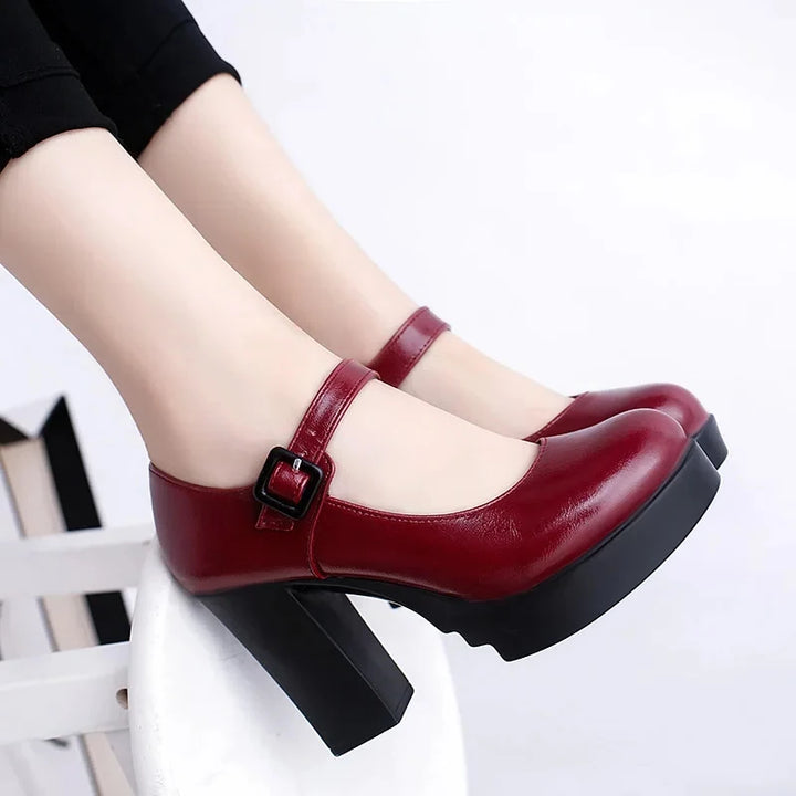 Outdoors Women's Shoes Platform Solid Color New 2024 Hot Sale Spring Summer Shallow Mouth Buckle Round Head Shoes for Women