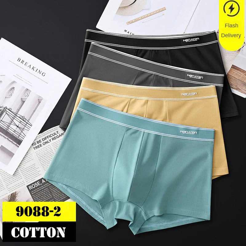 4Pcs Boxer Shorts Men's Underwear Sexy Panties Cotton Boxers Man Underpants Male Shorts Homme U Convex Lingerie Free Shipping