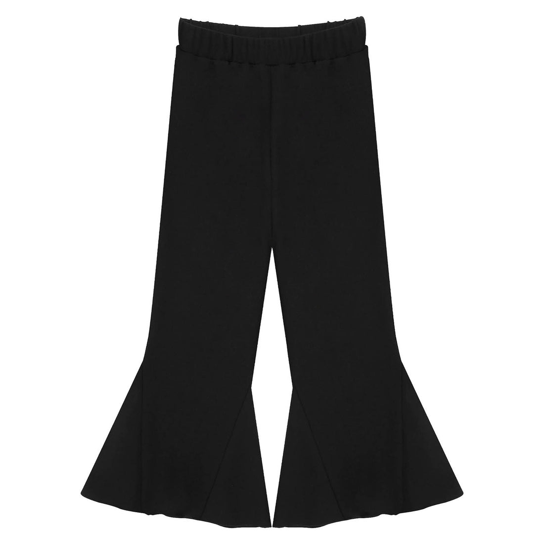 Kids Girls Children Flare Pants Black Ruffle Bell-bottoms Pants Fashion Casual Clothing 6 7 8 9 10 11 12 13 14 15 16 Years Old