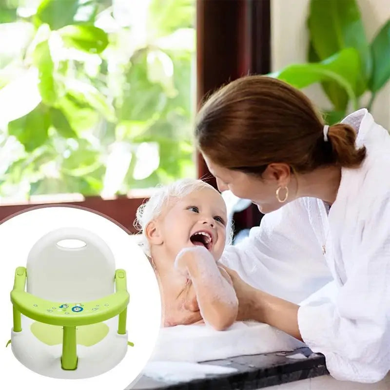 Baby Bath Seat Soft Mat For Travel Home Living Room Foldable Baby Bath Seat With Suction Cups Wrap-around Baby Bath Chair