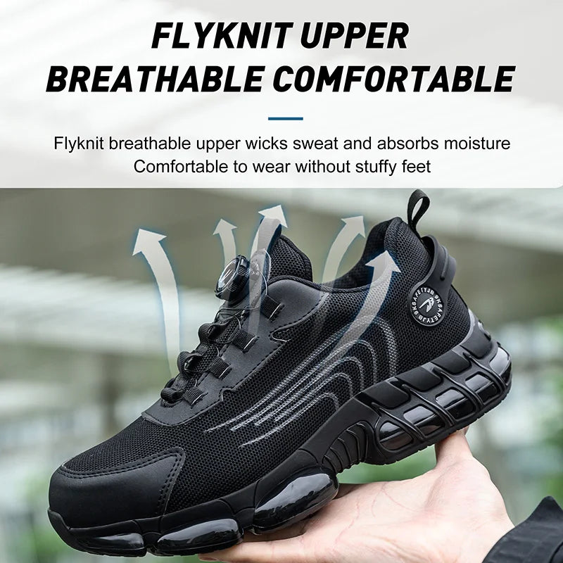 New Safety Boots Men Work Sneakers Indestructible Shoes Steel Toe Protective Boots Anti-smash Anti-puncture Work Safety Shoes