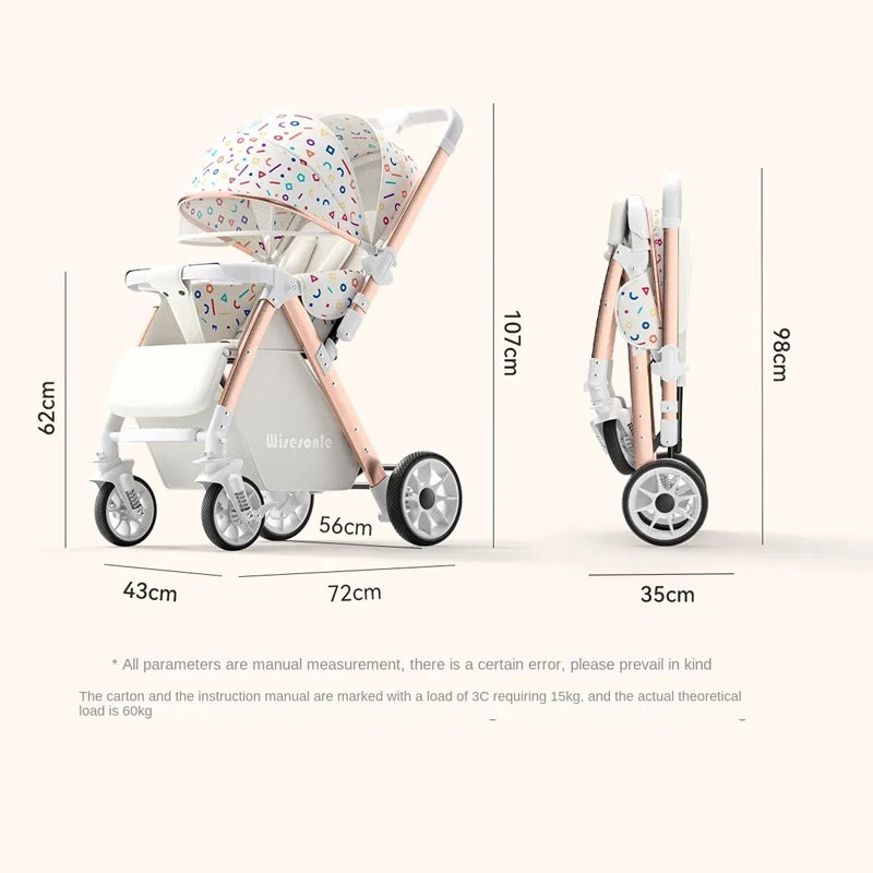 0-6 Years Old Baby Strollers can Sit and Lie Down High Landscape Lightweight Folding Two-way Stroller Children Stroller